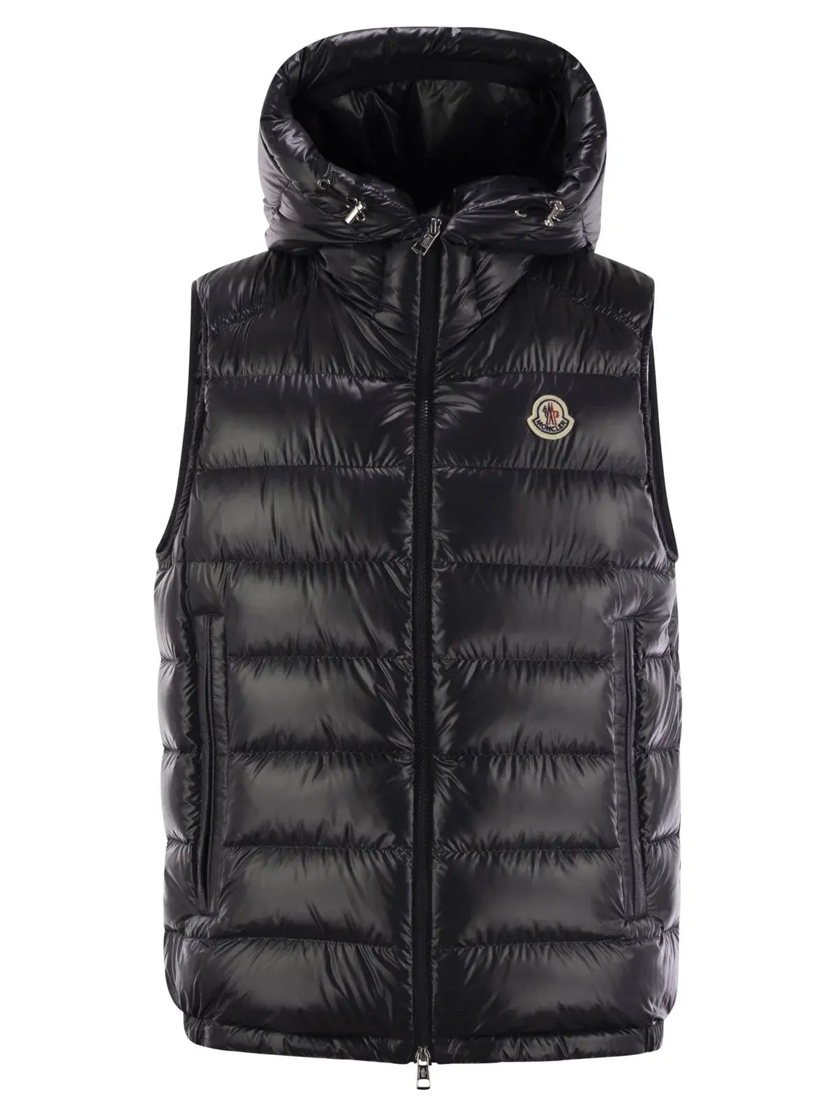 Moncler Men's Black Puffer Vest with Detachable Hood