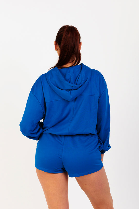 Lightweight Hooded Jacket with Pockets for Women in Blue