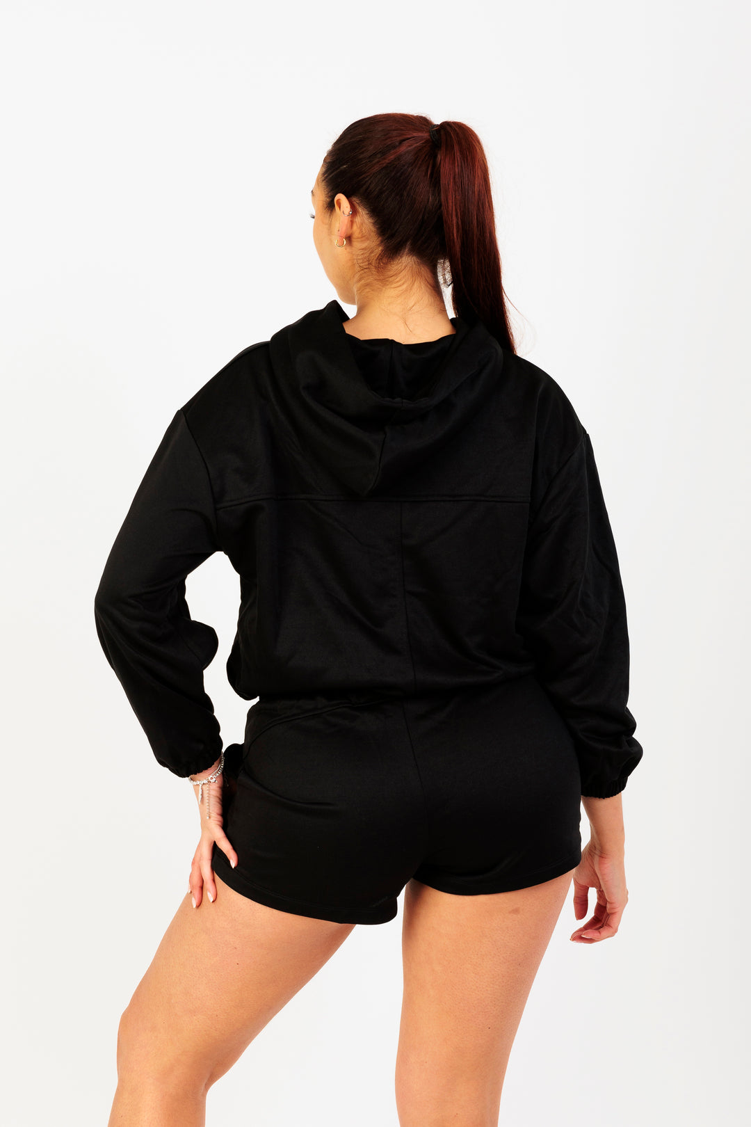 Lightweight Hooded Jacket with Pockets for Women in Black