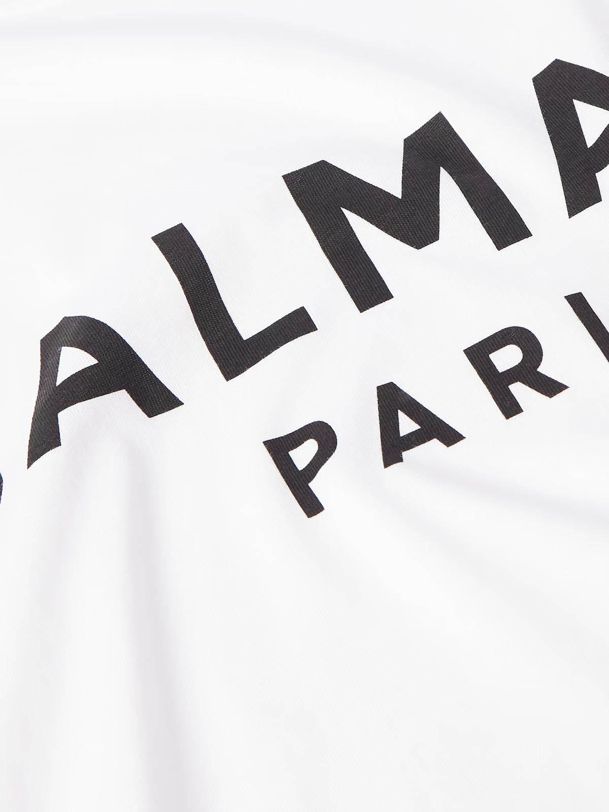 【関税・送料込み】BALMAIN LOGO ORGANIC COTTON T-SHIRT Balmain Logo-Print Organic Cotton T-Shirt – White – Charming